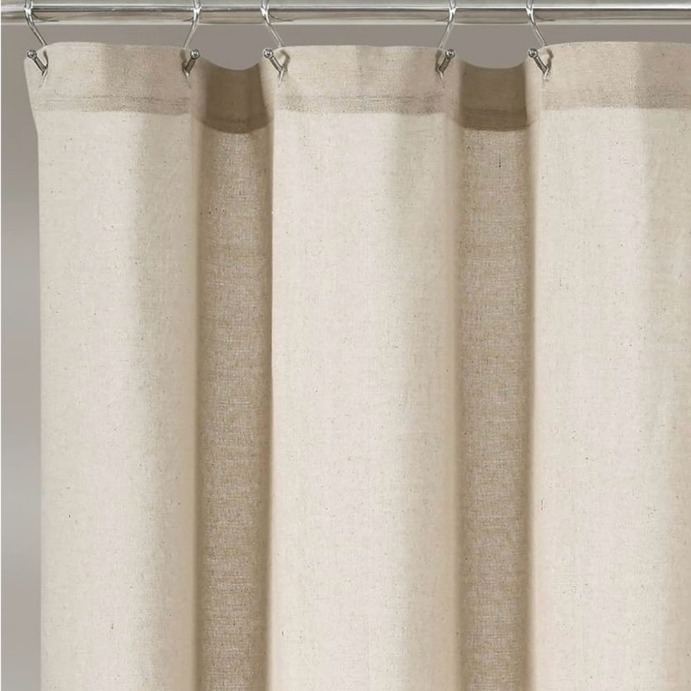 Lush Decor Two-tone Linen Button Shower Curtain - Picture 3 of 5
